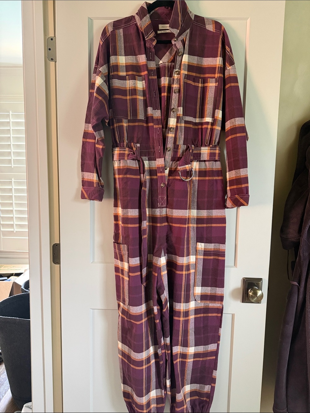 Urban Outfitters  Plaid Utility Jumpsuit